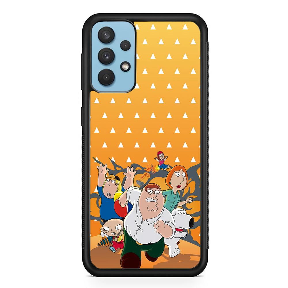 Family Guy Run for Counter Attack Samsung Galaxy A32 Case-Rubber Black (2D Case)-Oxvistore
