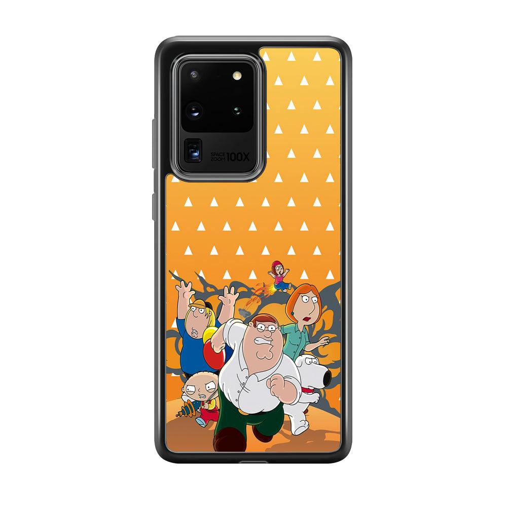 Family Guy Run for Counter Attack Samsung Galaxy S20 Ultra Case-Rubber Black (2D Case)-Oxvistore