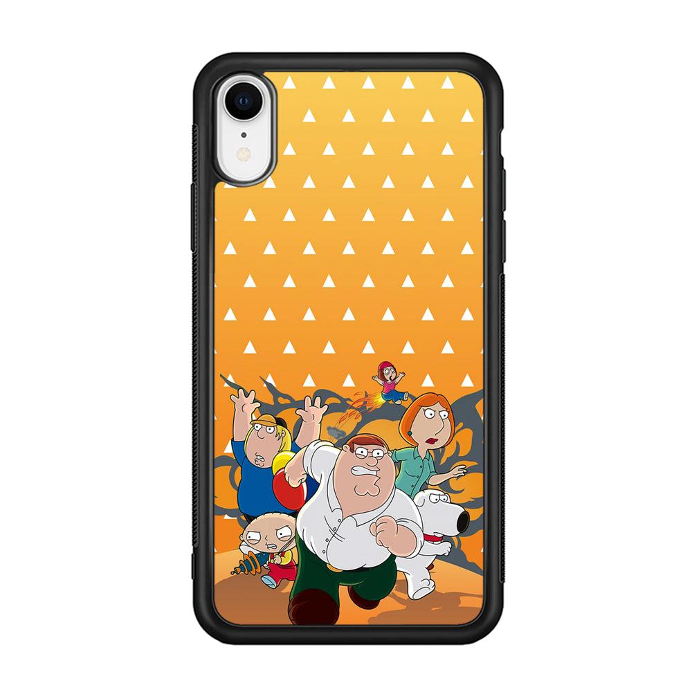 Family Guy Run for Counter Attack iPhone XR Case-Rubber Black (2D Case)-Oxvistore