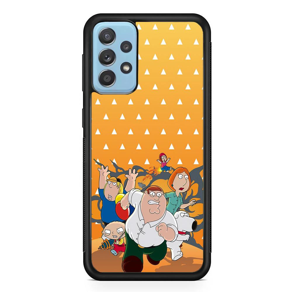 Family Guy Run for Counter Attack Samsung Galaxy A52 Case-Rubber Black (2D Case)-Oxvistore