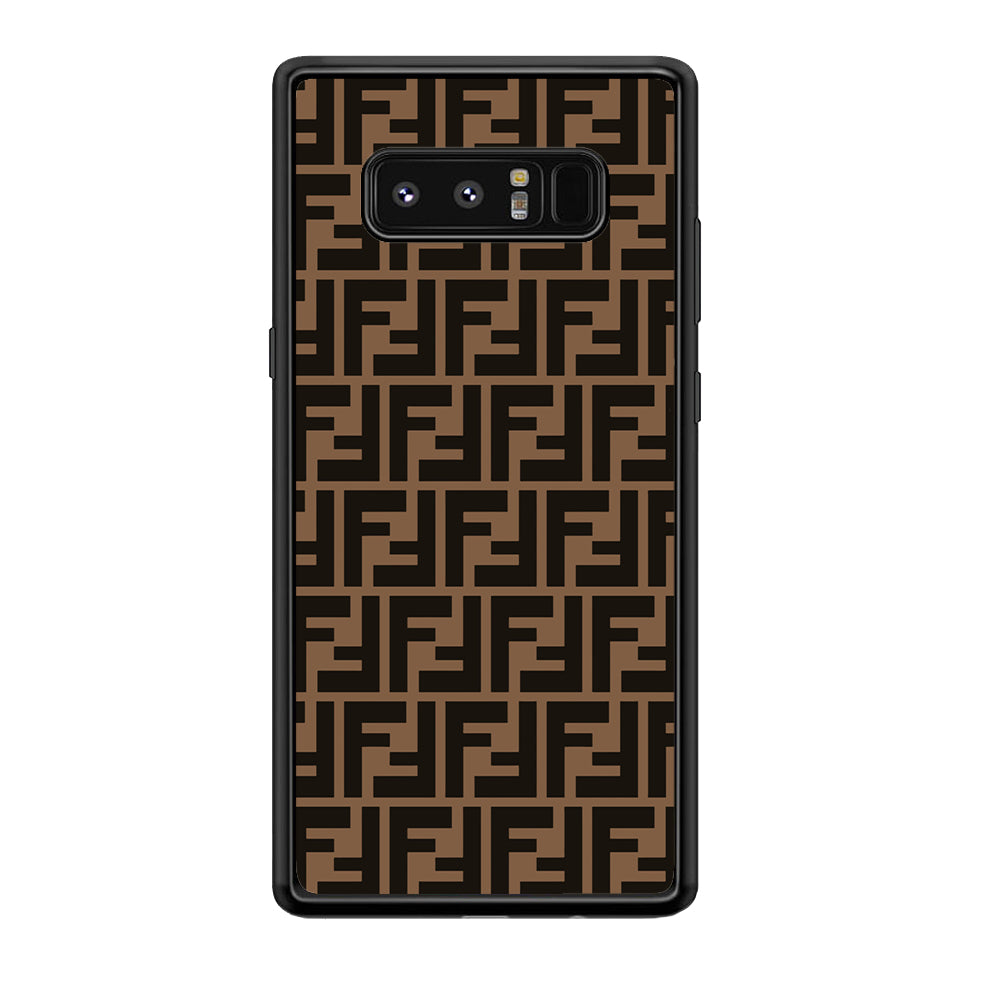 Fendi Brown Form Samsung Galaxy Note 8 Case-Rubber Black (2D Case)-Oxvistore