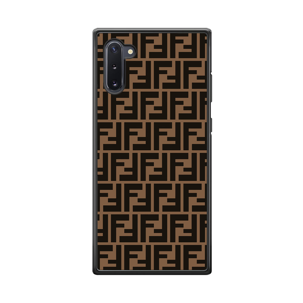 Fendi Brown Form Samsung Galaxy Note 10 Case-Rubber Black (2D Case)-Oxvistore