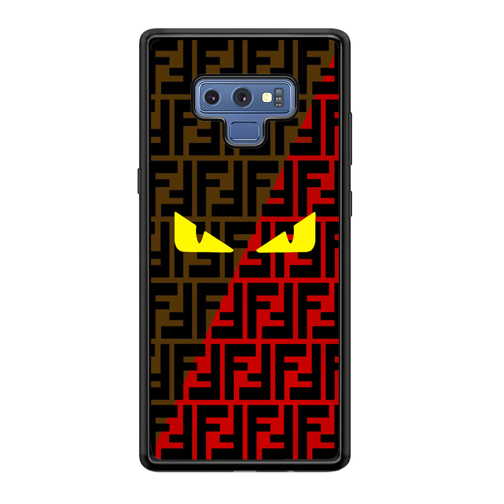 Fendi Choco Red Samsung Galaxy Note 9 Case-Rubber Black (2D Case)-Oxvistore