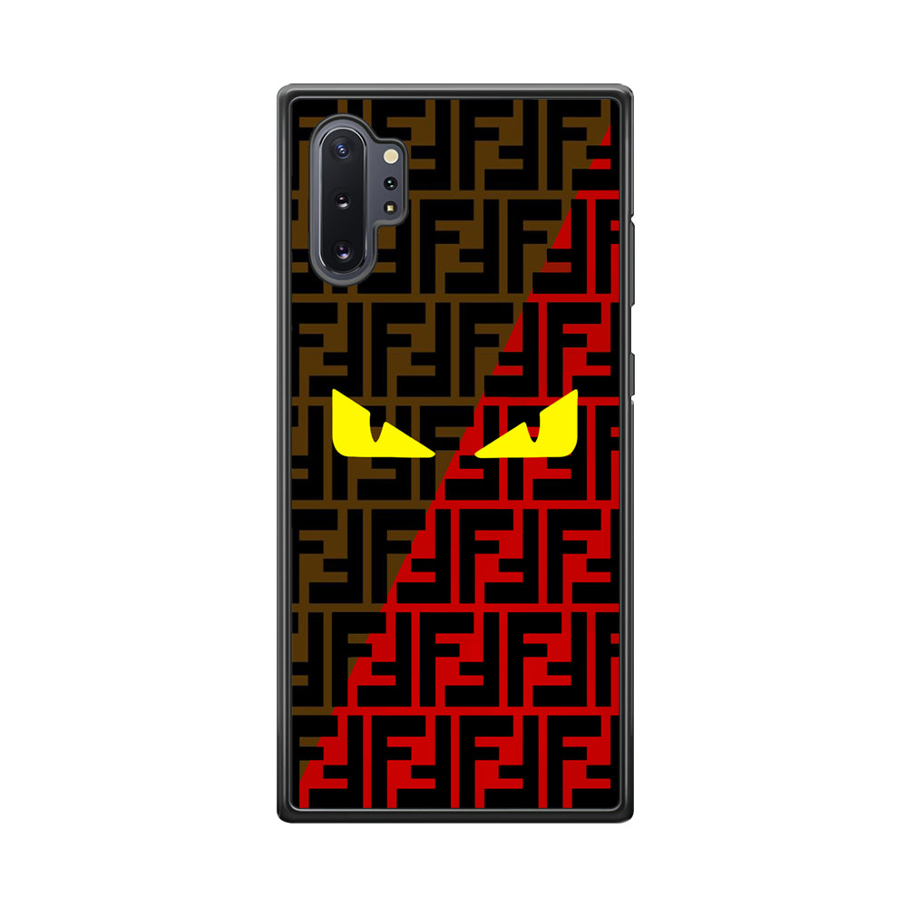 Fendi Choco Red Samsung Galaxy Note 10 Plus Case-Rubber Black (2D Case)-Oxvistore