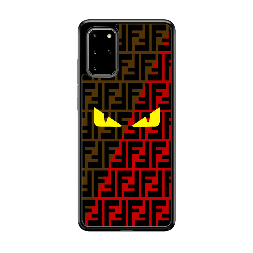 Fendi Choco Red Samsung Galaxy S20 Plus Case-Rubber Black (2D Case)-Oxvistore