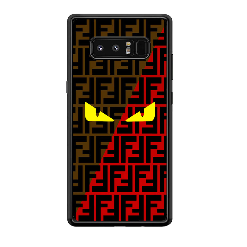 Fendi Choco Red Samsung Galaxy Note 8 Case-Rubber Black (2D Case)-Oxvistore