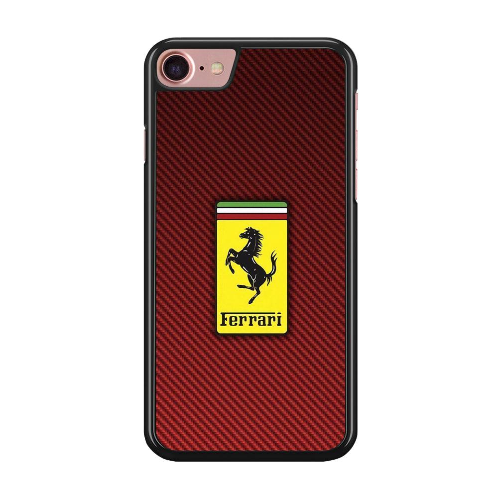 Ferrari Bloodshot Fiber iPhone 8 Case-Rubber Black (2D Case)-Oxvistore