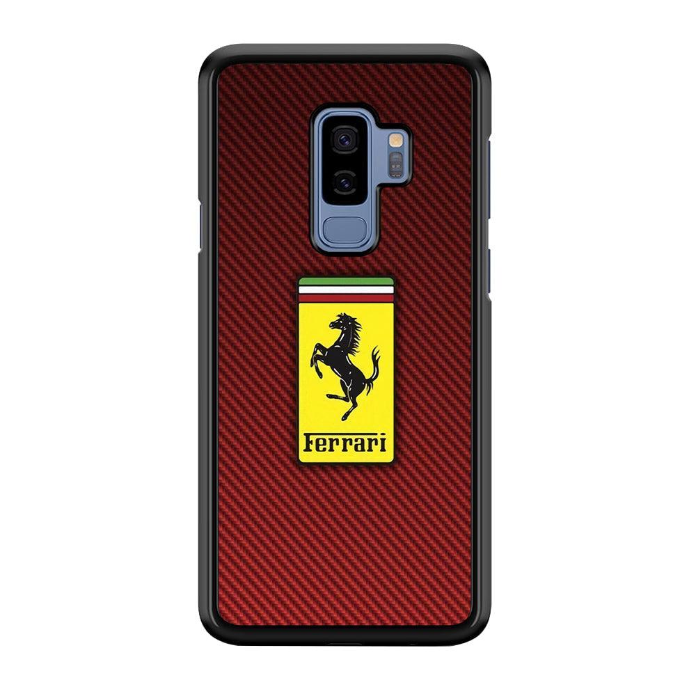 Ferrari Bloodshot Fiber Samsung Galaxy S9 Plus Case-Rubber Black (2D Case)-Oxvistore