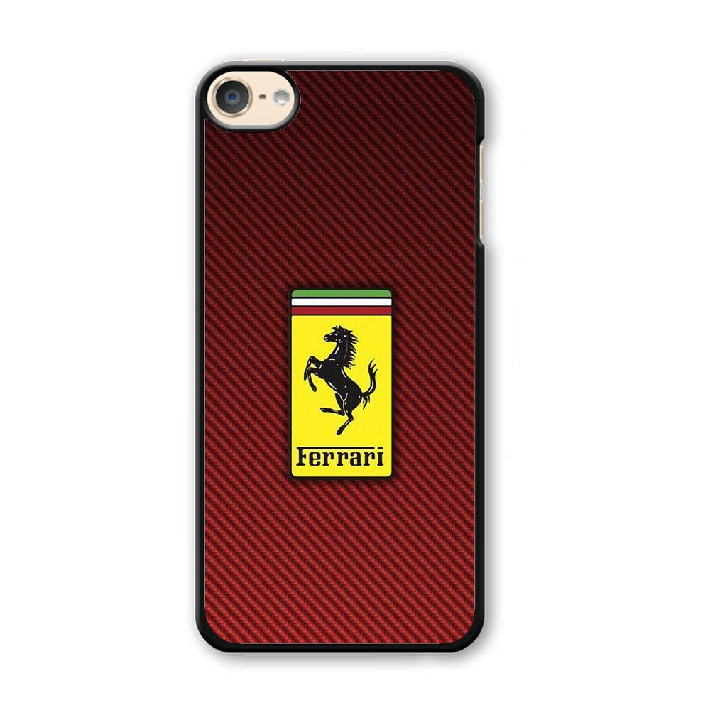 Ferrari Bloodshot Fiber iPod Touch 6 Case-Plastic Black (2D Case)-Oxvistore