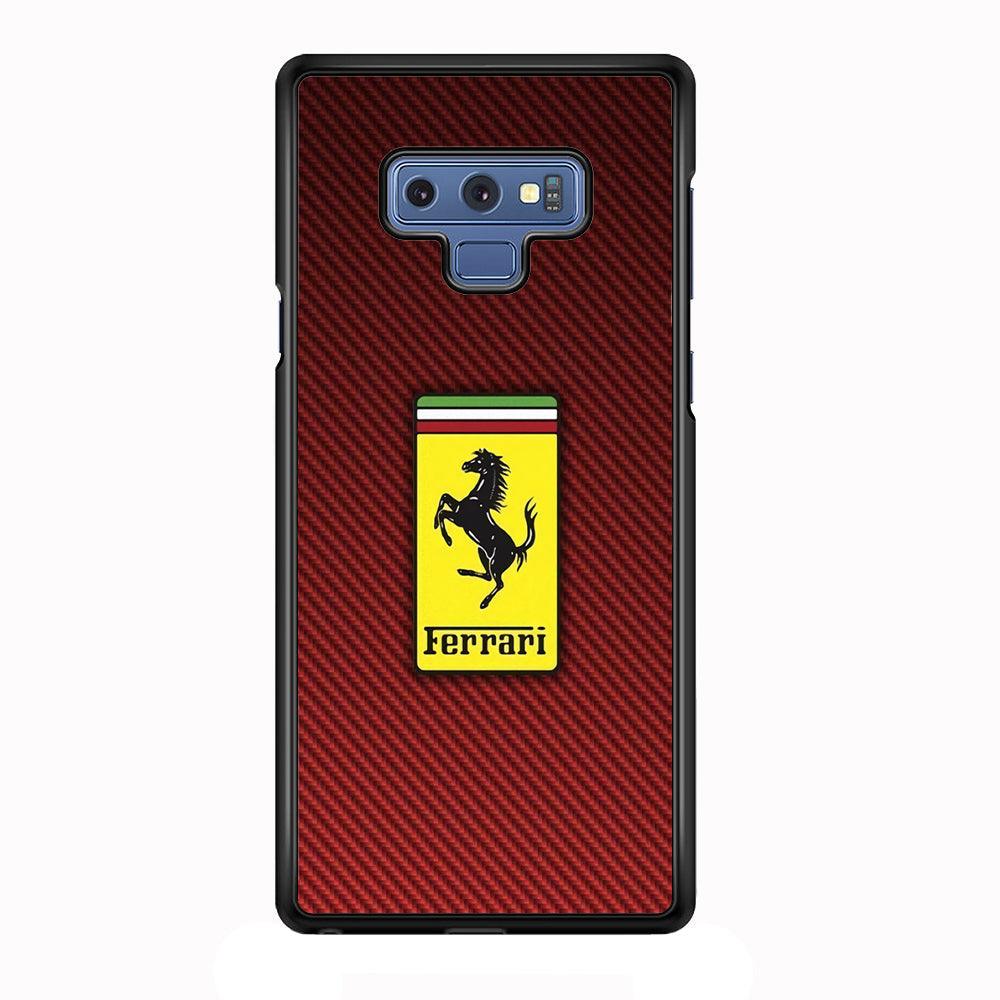 Ferrari Bloodshot Fiber Samsung Galaxy Note 9 Case-Rubber Black (2D Case)-Oxvistore