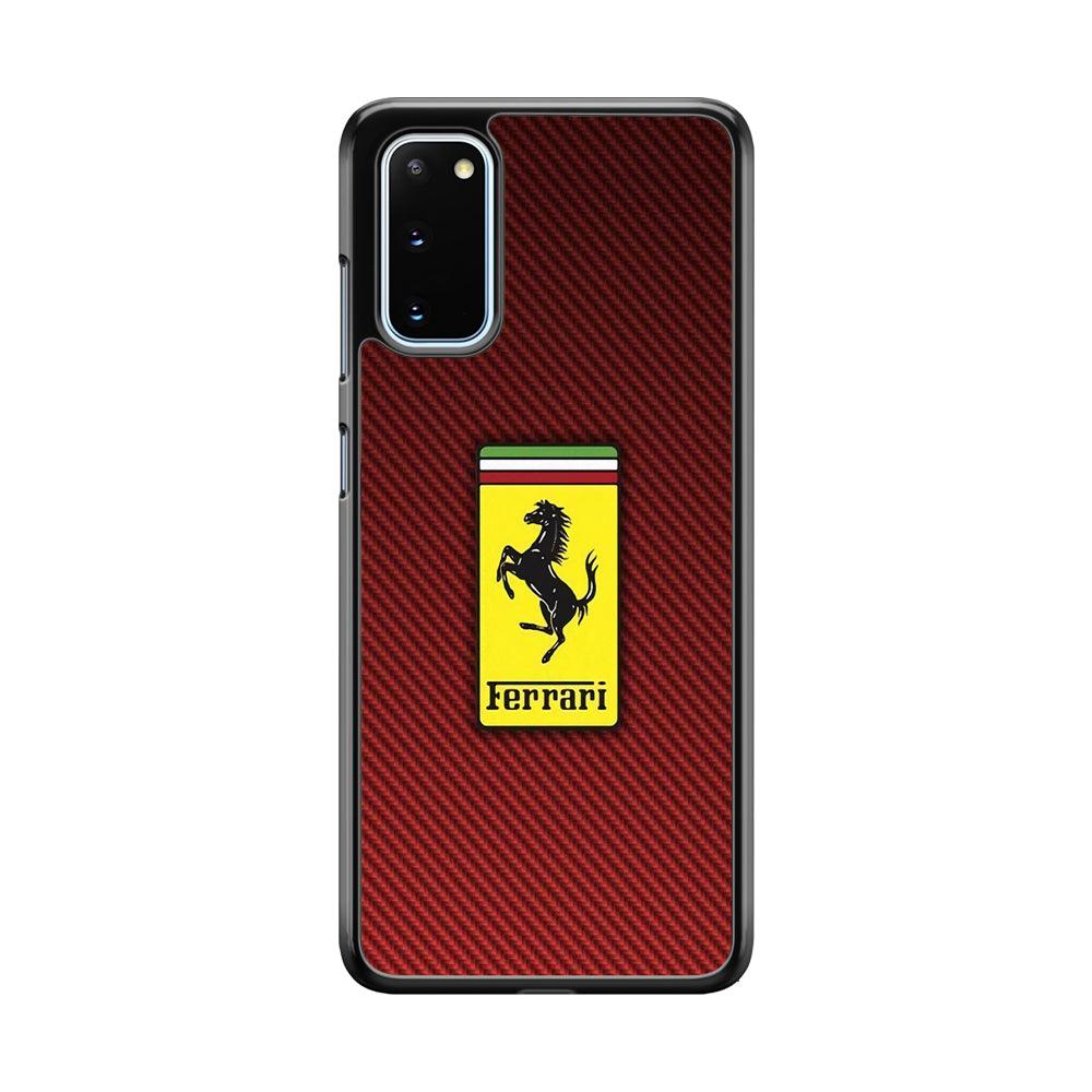 Ferrari Bloodshot Fiber Samsung Galaxy S20 Case-Rubber Black (2D Case)-Oxvistore