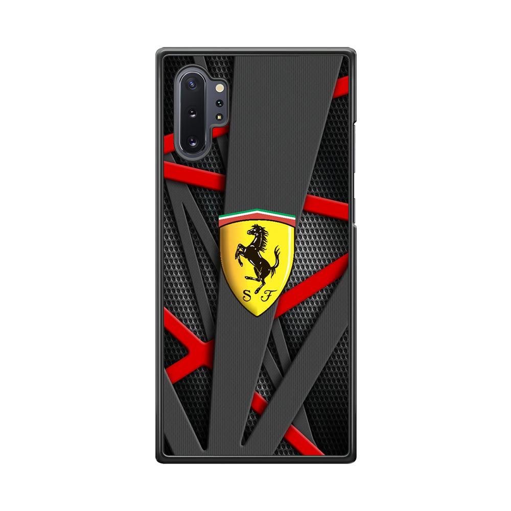 Ferrari Bold Red and Black Samsung Galaxy Note 10 Plus Case-Rubber Black (2D Case)-Oxvistore