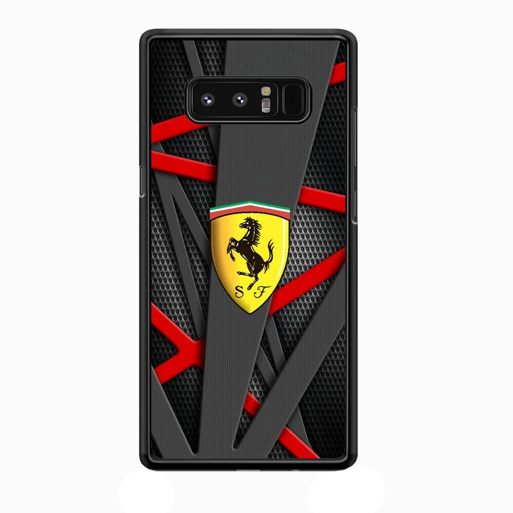 Ferrari Bold Red and Black Samsung Galaxy Note 8 Case-Rubber Black (2D Case)-Oxvistore