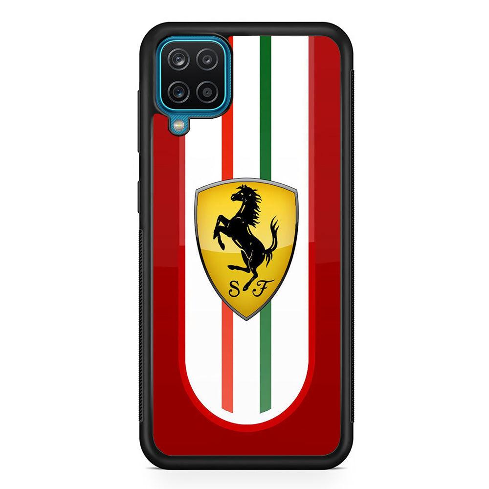 Ferrari Extension of History Samsung Galaxy A12 Case-Rubber Black (2D Case)-Oxvistore
