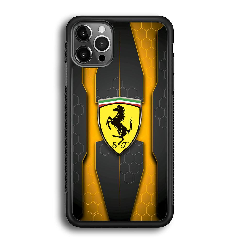 Ferrari Sweet Futuristic Shapes iPhone 12 Pro Max Case-Rubber Black (2D Case)-Oxvistore