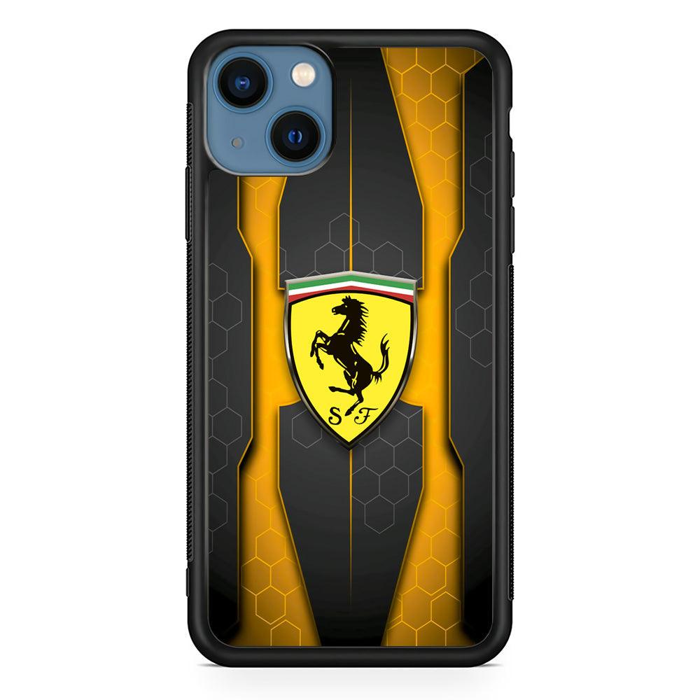 Ferrari Sweet Futuristic Shapes iPhone 13 Case-Rubber Black (2D Case)-Oxvistore