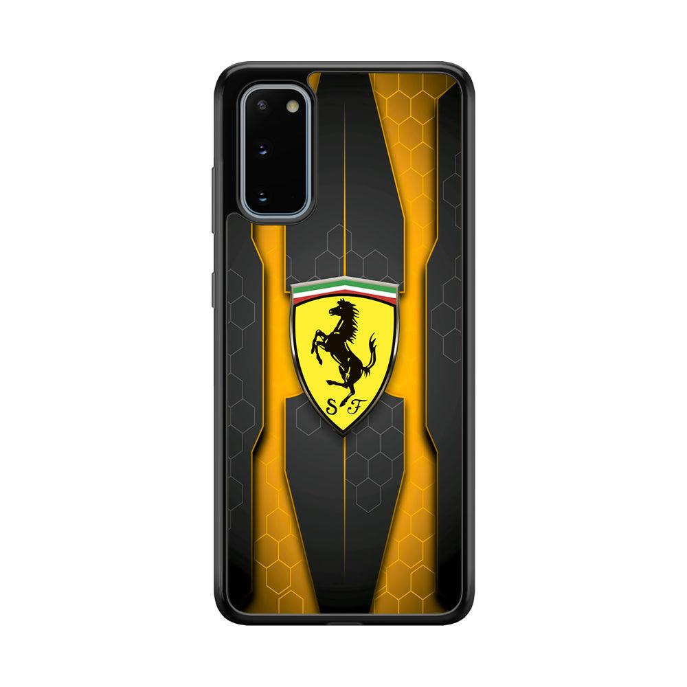 Ferrari Sweet Futuristic Shapes Samsung Galaxy S20 Case-Rubber Black (2D Case)-Oxvistore