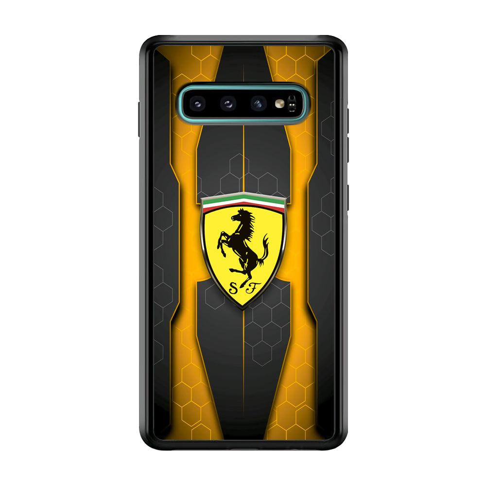 Ferrari Sweet Futuristic Shapes Samsung Galaxy S10 Case-Rubber Black (2D Case)-Oxvistore