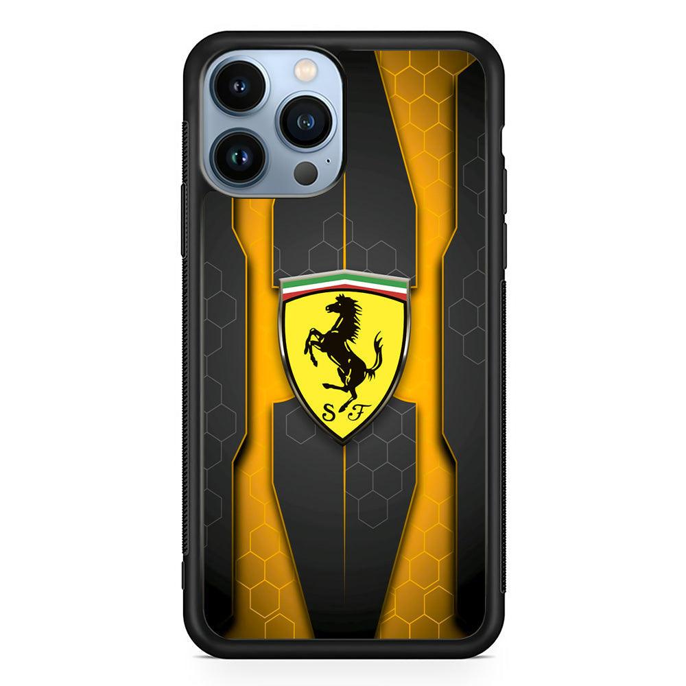 Ferrari Sweet Futuristic Shapes iPhone 14 Pro Max Case-Rubber Black (2D Case)-Oxvistore