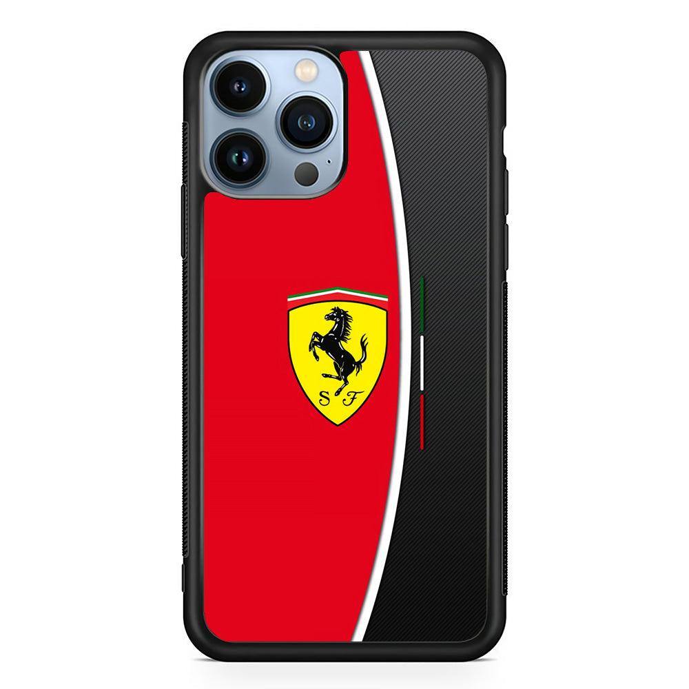 Ferrari The Horse Power iPhone 14 Pro Max Case-Rubber Black (2D Case)-Oxvistore