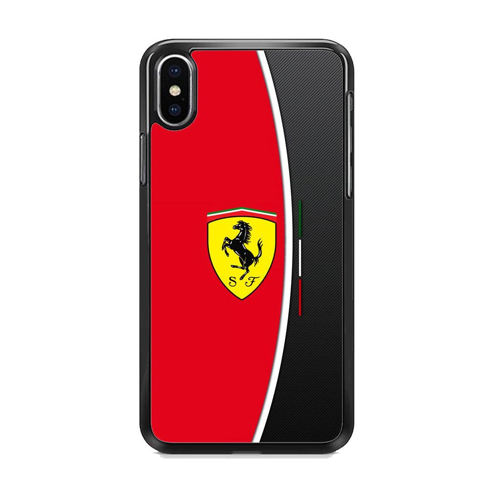 Ferrari The Horse Power iPhone XS Case-Rubber Black (2D Case)-Oxvistore