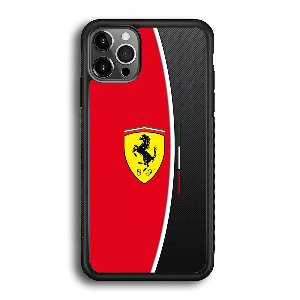 Ferrari The Horse Power iPhone 12 Pro Case-Rubber Black (2D Case)-Oxvistore