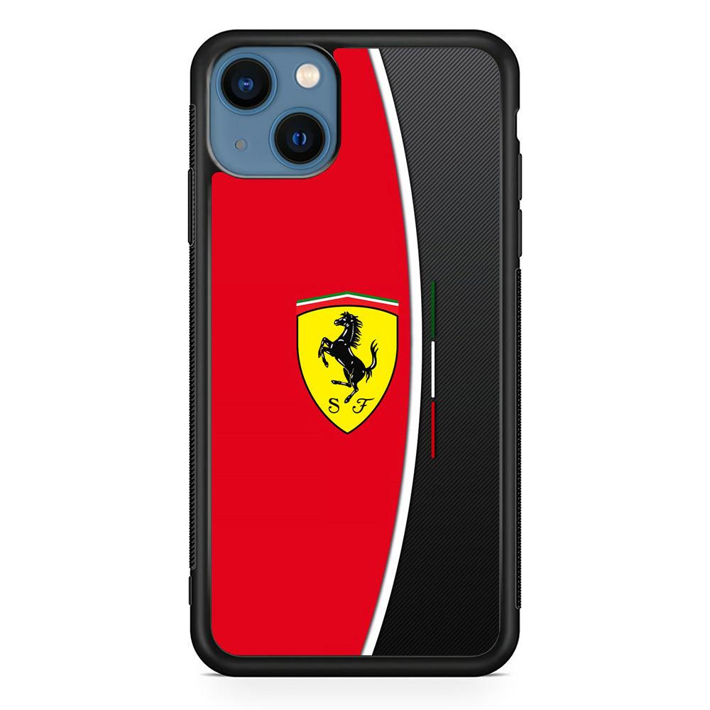 Ferrari The Horse Power iPhone 13 Case-Rubber Black (2D Case)-Oxvistore