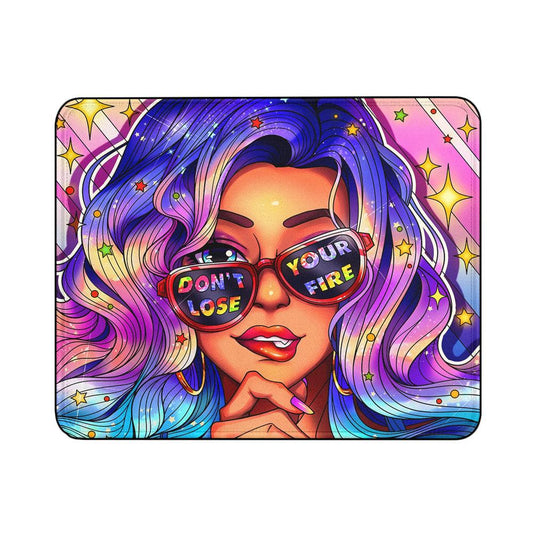 Fiery Woman Pop Art Mouse Pads | Custom Mouse Pad with Non-Slip Rubber Base