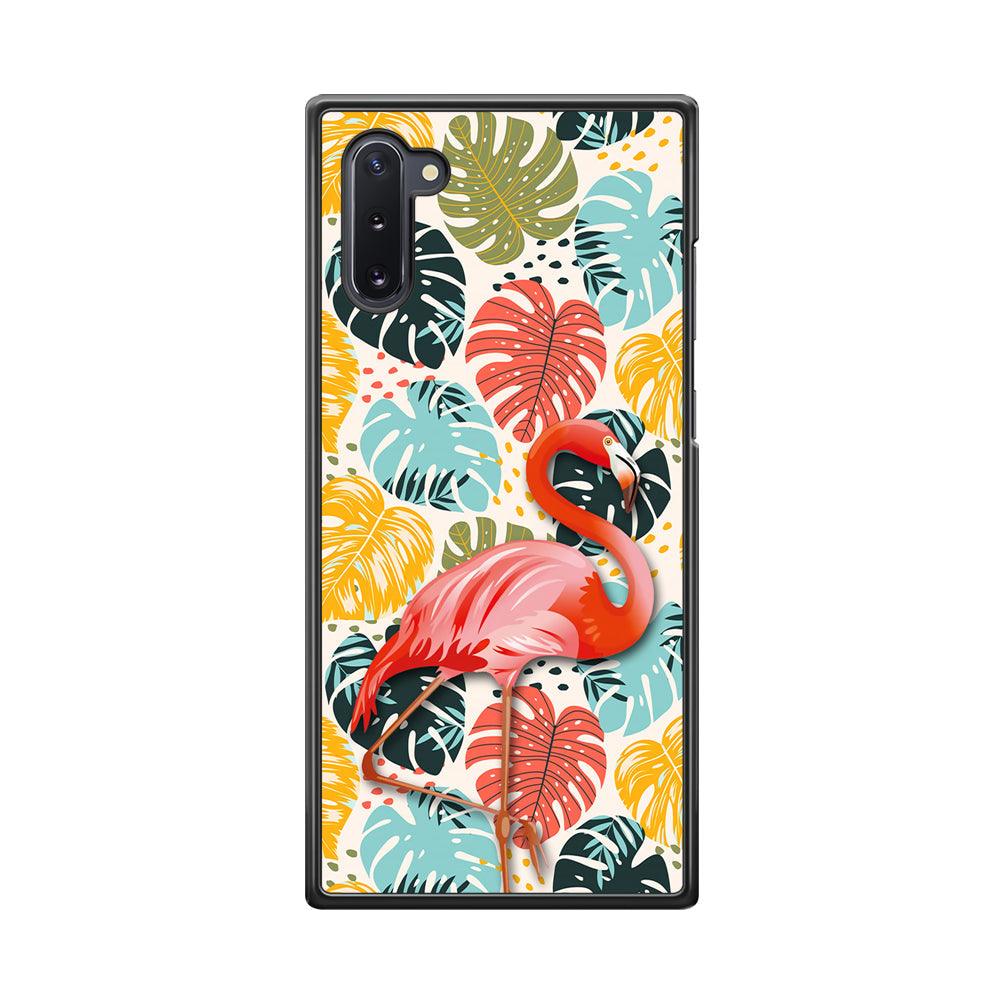 Flamingo Stand in Beauty Samsung Galaxy Note 10 Case-Rubber White (2D Case)-Oxvistore