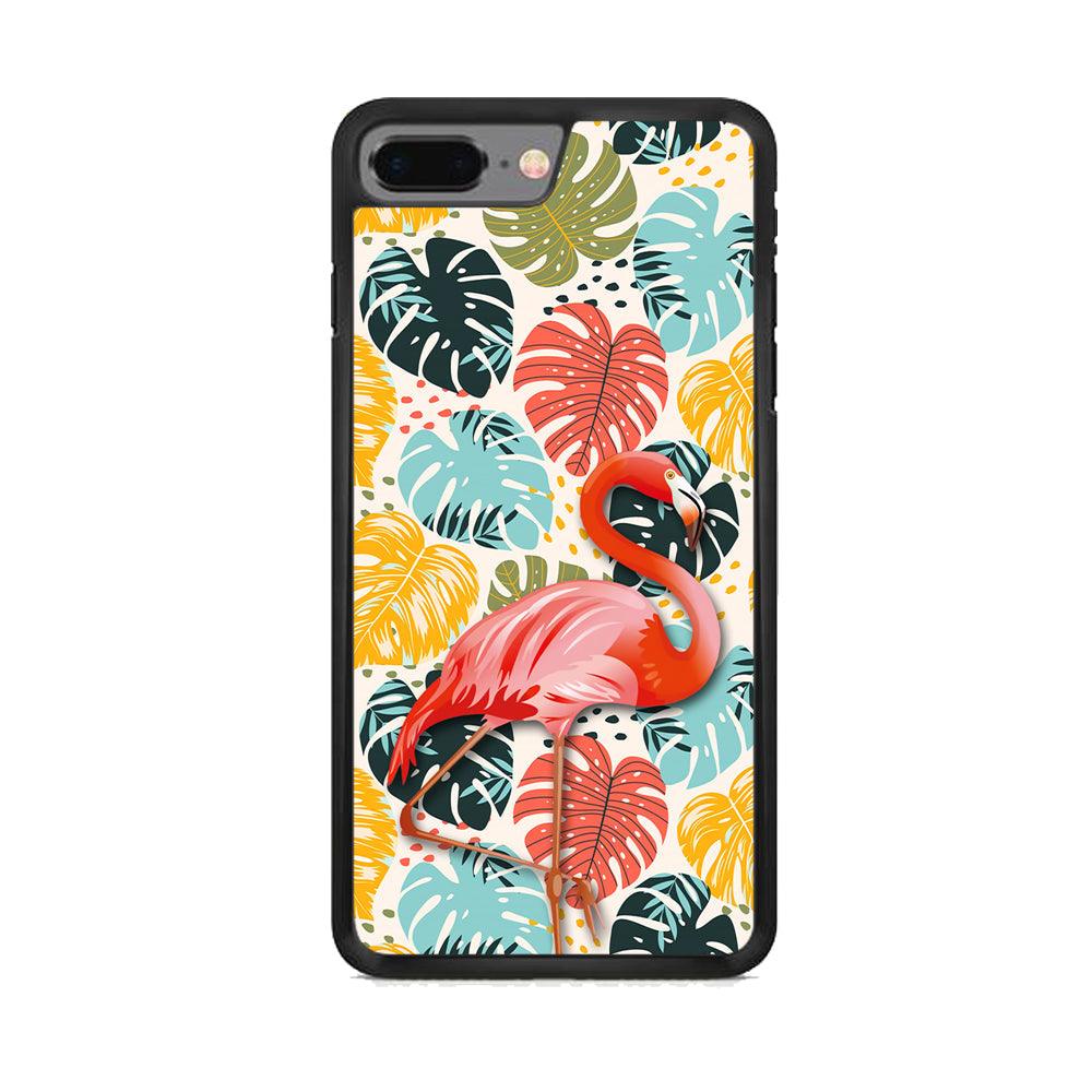 Flamingo Stand in Beauty iPhone 8 Plus Case-Rubber Black (2D Case)-Oxvistore