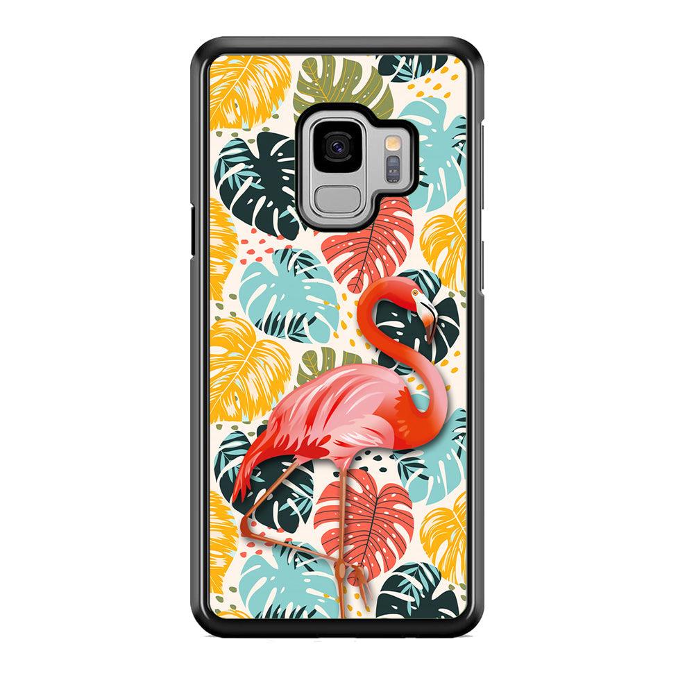 Flamingo Stand in Beauty Samsung Galaxy S9 Case-Rubber Black (2D Case)-Oxvistore