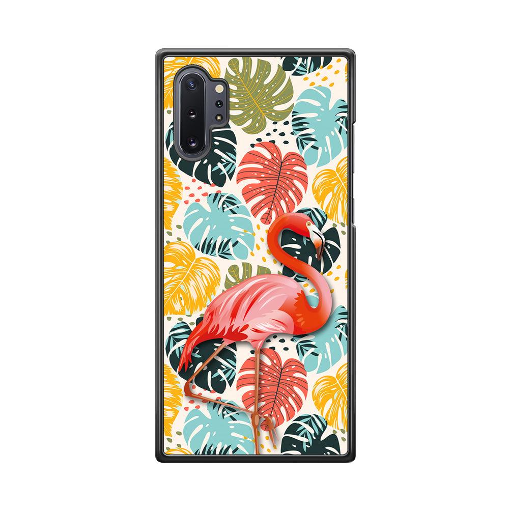 Flamingo Stand in Beauty Samsung Galaxy Note 10 Plus Case-Rubber Black (2D Case)-Oxvistore