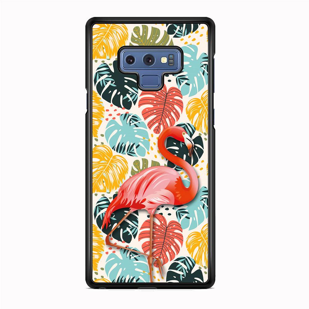 Flamingo Stand in Beauty Samsung Galaxy Note 9 Case-Rubber White (2D Case)-Oxvistore