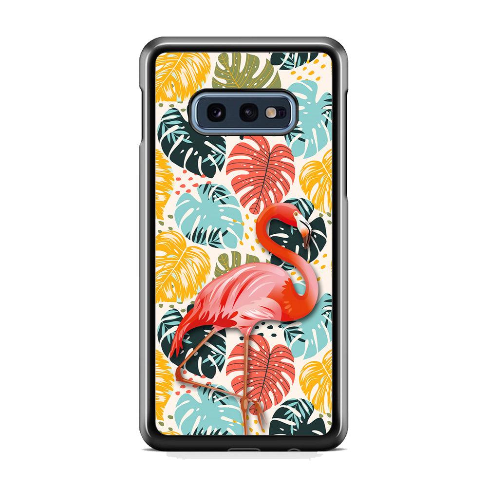 Flamingo Stand in Beauty Samsung Galaxy S10E Case-Rubber Black (2D Case)-Oxvistore