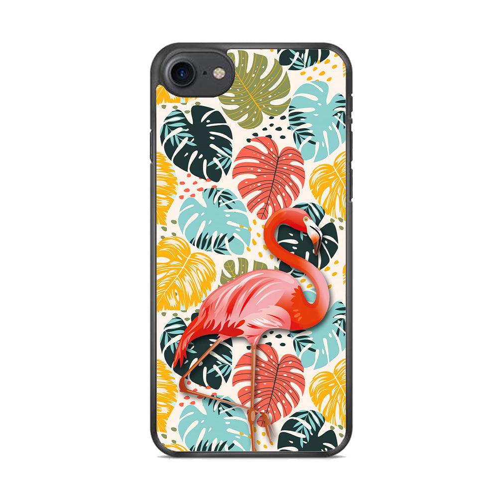 Flamingo Stand in Beauty iPhone 7 Case-Rubber Black (2D Case)-Oxvistore