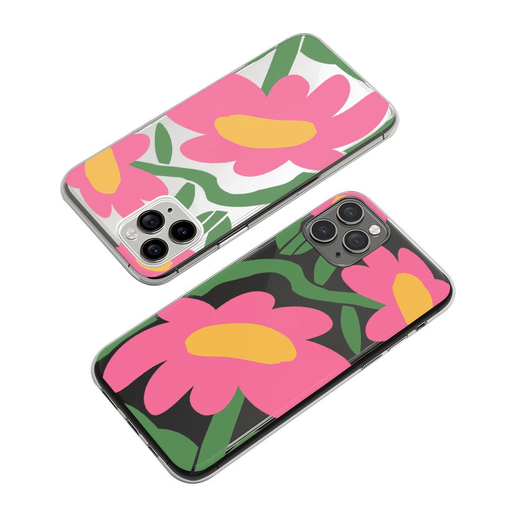 Flower Flapping Pink Petals Clear Soft Case-Oxvistore