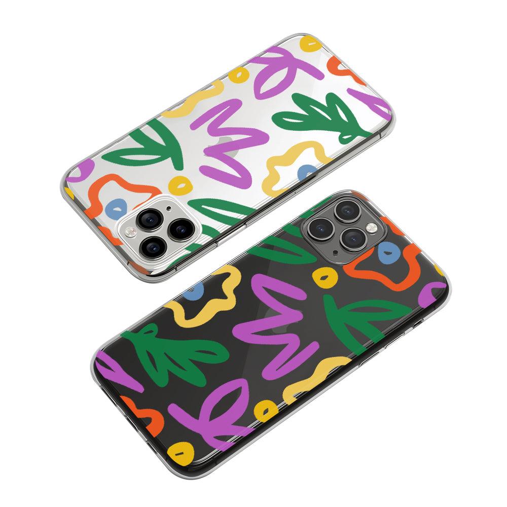 Flower Natural Shape Leaf Color Touch Clear Soft Case-Oxvistore