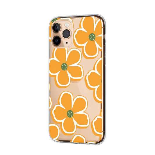 Flower Orange Theme Clear Soft Case-Oxvistore