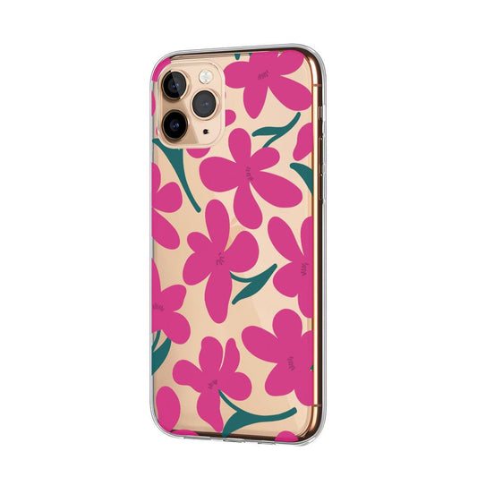 Flowers Deep Pink Drop Clear Soft Case-Oxvistore