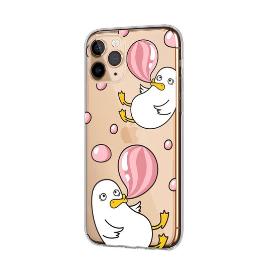 Flying Duck with Balloon Clear Soft Case-Oxvistore