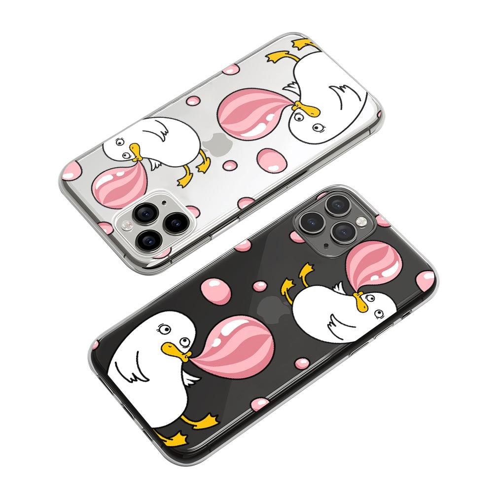 Flying Duck with Balloon Clear Soft Case-Oxvistore
