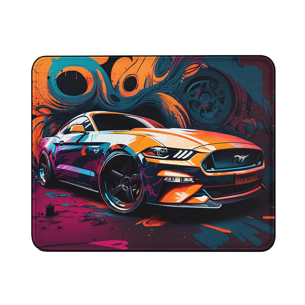 Ford Mustang Car Orange Mouse Pads | Custom Mouse Pad with Non-Slip Rubber Base