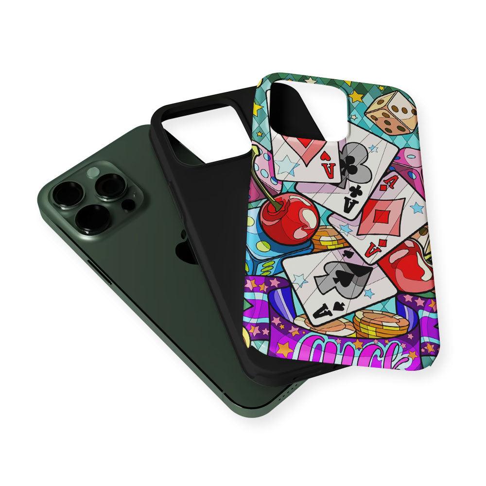 Four Ace Cards Cartoon 2 in 1 Tough Phone Case-Oxvistore
