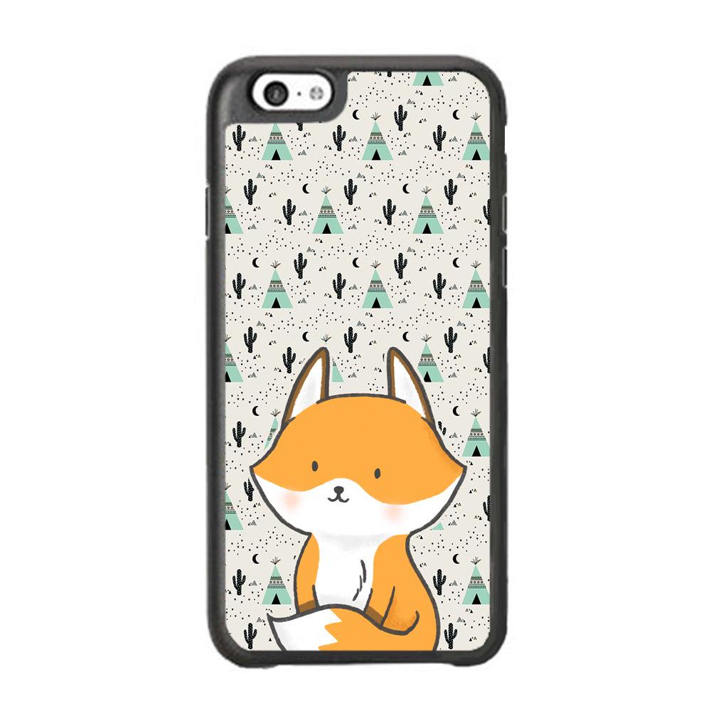 Fox and Patern of Dessert iPhone 6 Plus | 6s Plus Case-Rubber White (2D Case)-Oxvistore