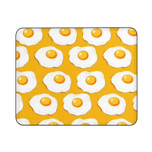 Fried Eggs on Yellow Mouse Pads | Custom Mouse Pad with Non-Slip Rubber Base