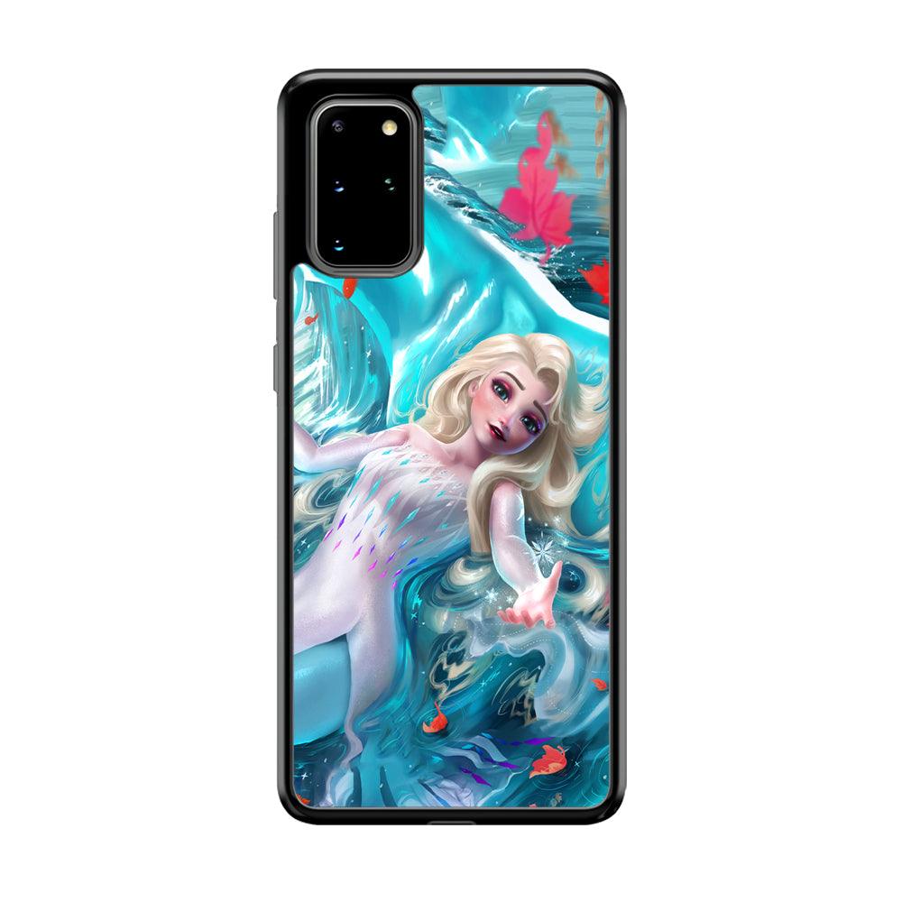 Frozen Elsa in Melting Snow Samsung Galaxy S20 Plus Case-Rubber Black (2D Case)-Oxvistore