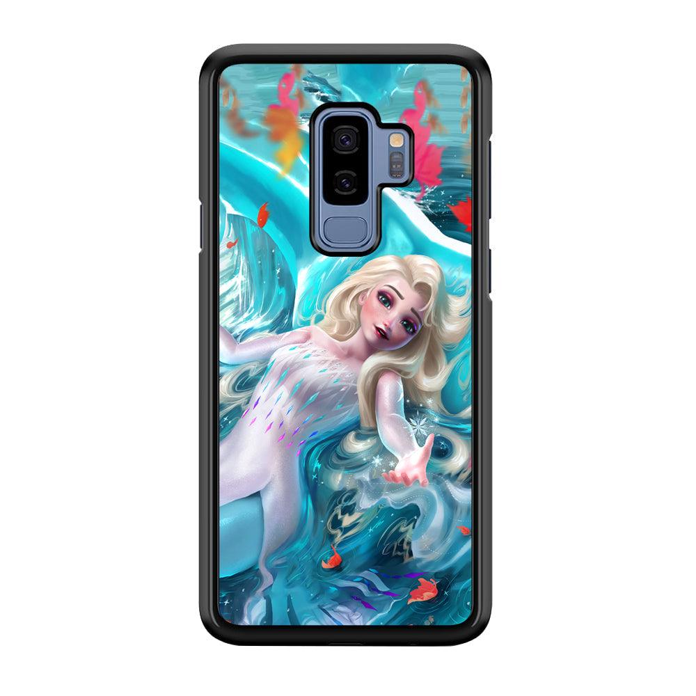 Frozen Elsa in Melting Snow Samsung Galaxy S9 Plus Case-Rubber Black (2D Case)-Oxvistore