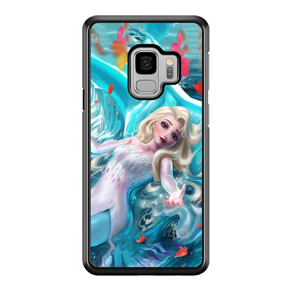Frozen Elsa in Melting Snow Samsung Galaxy S9 Case-Rubber Black (2D Case)-Oxvistore