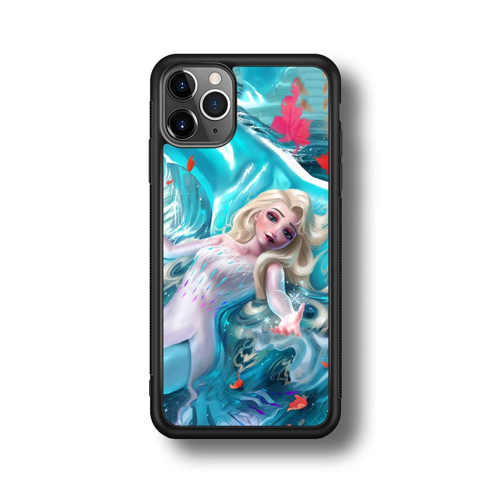 Frozen Elsa in Melting Snow iPhone 11 Pro Case-Rubber Black (2D Case)-Oxvistore