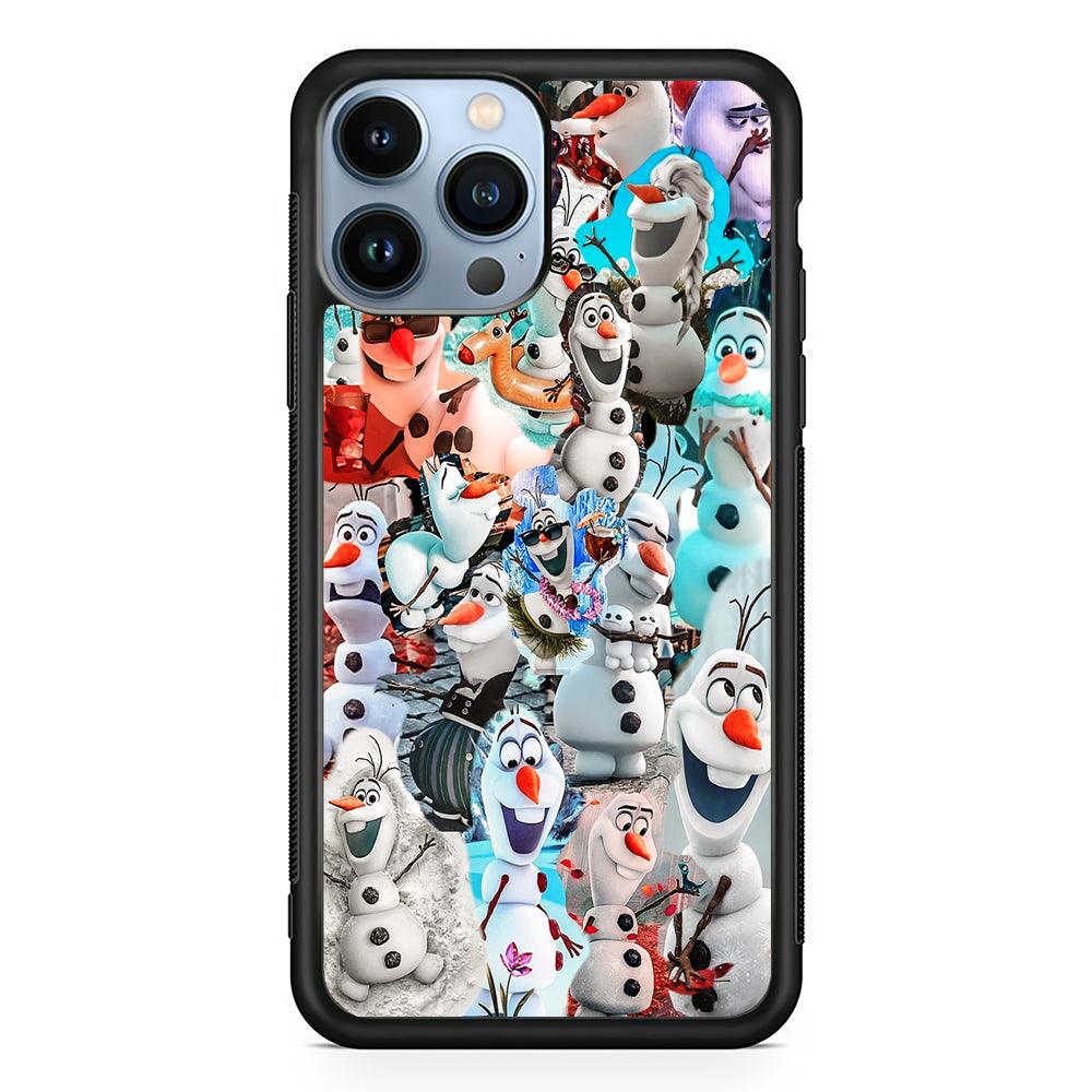 Frozen Olaf Aesthetic Collage 2D Rubber Phone Case-Black-Oxvistore